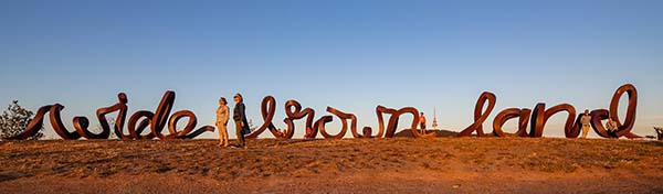 Wide Brown Land sculpture